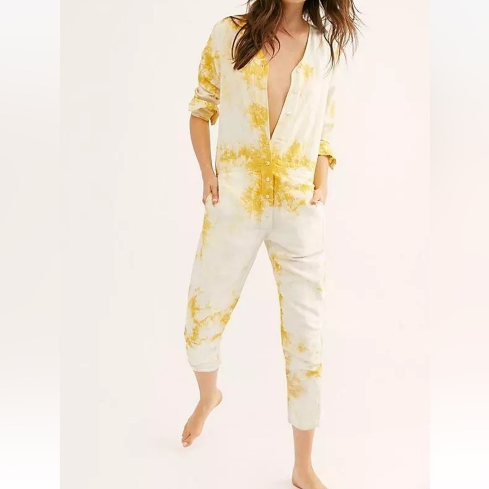 Seeker Earth New Unisex Soft Hemp Cotton Jumpsuit In Indigo TieDye Made in USA S